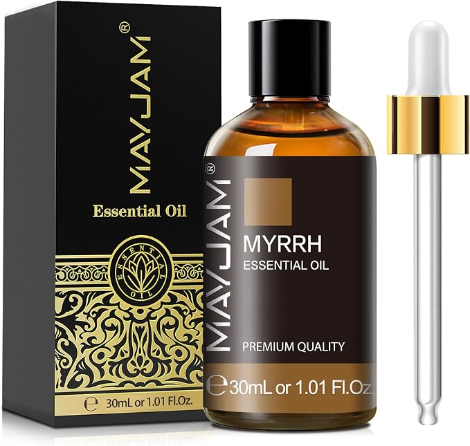 Myrrh Essential Oil, MAYJAM 30ML Pure Myrrh Oil for Diffuser, Yoga, Bedroom, Bathroom, Household & Car Use(1.01oz)