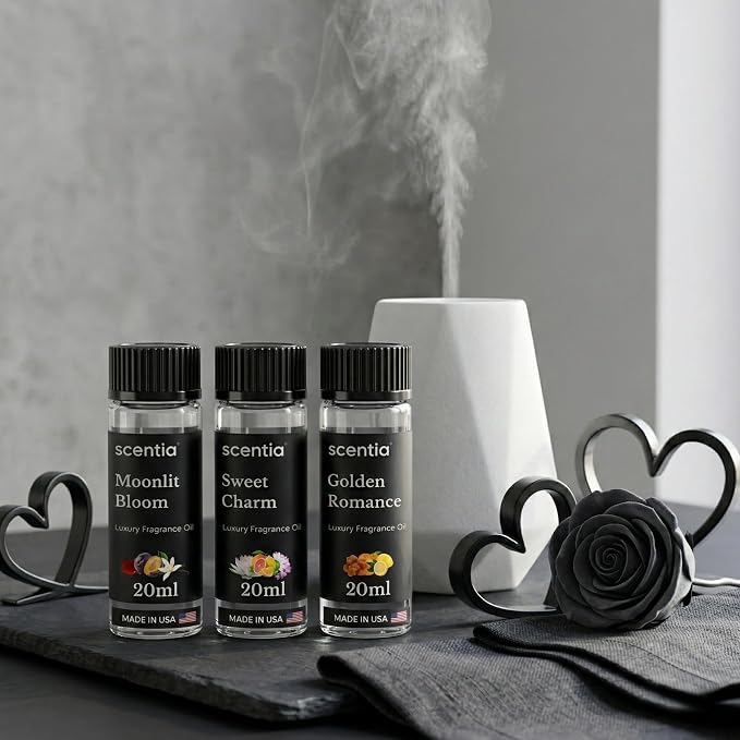 Love Collection Fragrance Oil Set – Essential Oil Blends for Diffusers, Candles & Soaps – Jasmine, Rose, Citrus, Amber & Musk – Phthalate-Free – Gift Set 3×20 ml (2.03 fl oz)