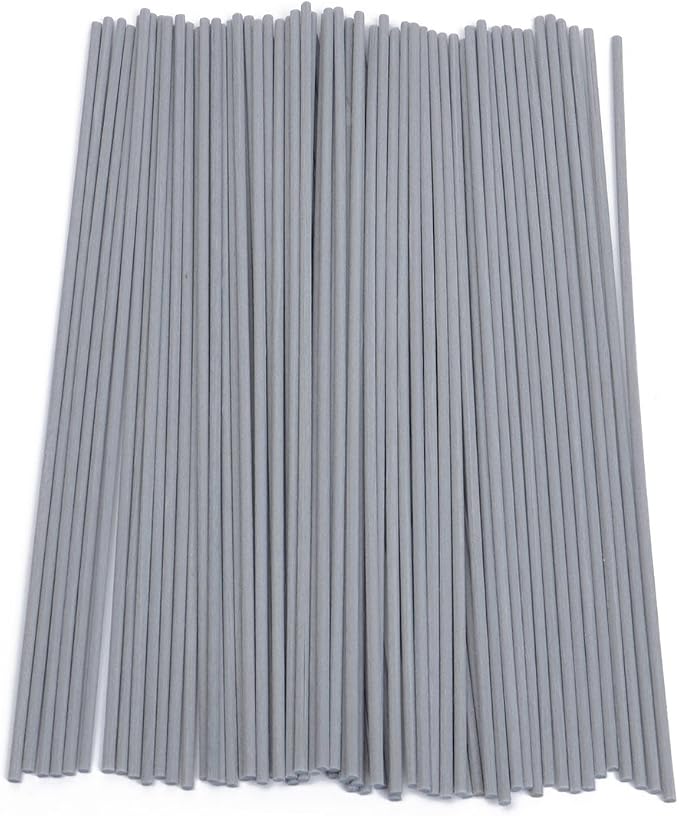 Resafy Reed Diffuser Sticks, Jecnovo Pack of 100 Fiber Sticks with Handmade Linen Bag, Safe and Non-Toxic, 9 Inches Long 3mm Diameter Aromatherapy Diffusers for Home, Spa and Office(Grey)