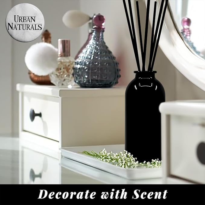 Urban Naturals Black Dice Reed Diffuser Set | Masculine Blend of Citrus, Lavender, Woods & Musk | Made in the USA