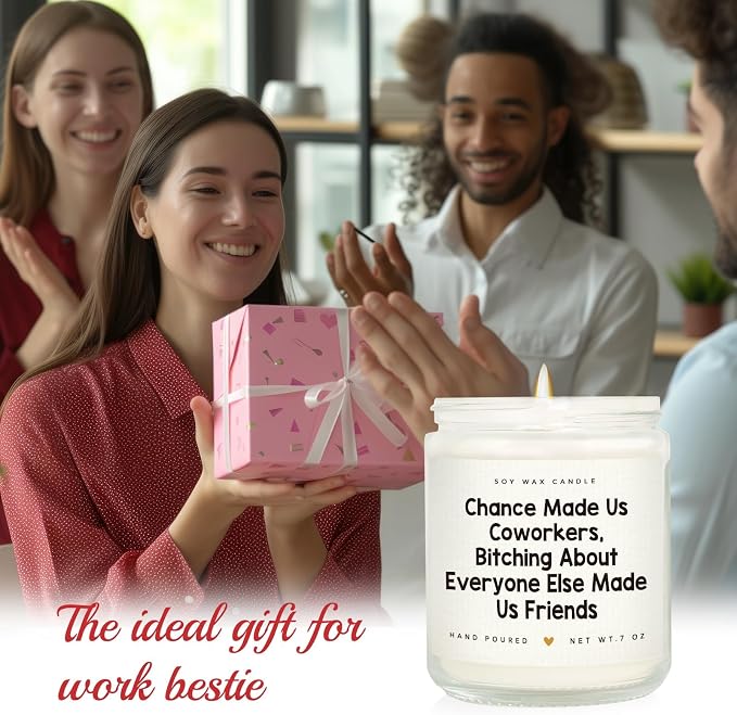SteadStyle Funny Coworker Gifts for Women Men - Leaving, Farewell, Going Away, Retirement, New Job, Birthday Gifts for Coworker, Work Bestie, Lavender Scented Soy Wax Candle 7oz