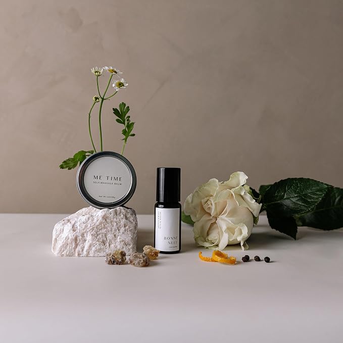 Cedar and Myrrh Sleep Better Ritual Kit, Massage Balm and Aromatherapy Roller, 1 oz Balm and 0.34 fl oz Roller, Muscle Relaxation, Stress Relief