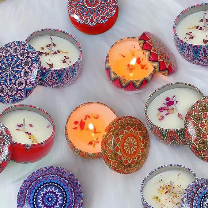 Scented Candles Gift Set, 4 Pack Aromatherapy Candle for Home, Lavender Candle Birthday Gifts for Women, Long Lasting Soy Wax, Mom Bath Spa Meditation Christmas Gifts Candles (4PCS)