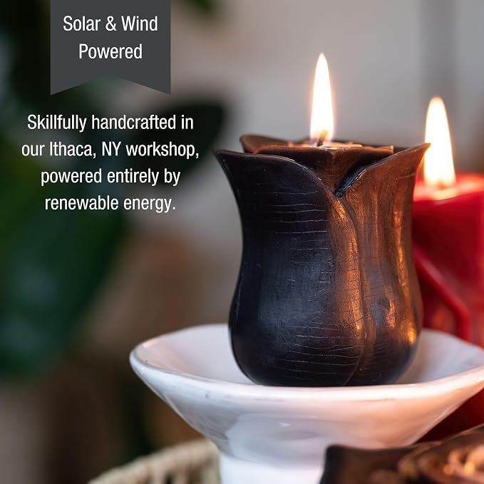 Beeswax Rose Candles (Black, Petit)