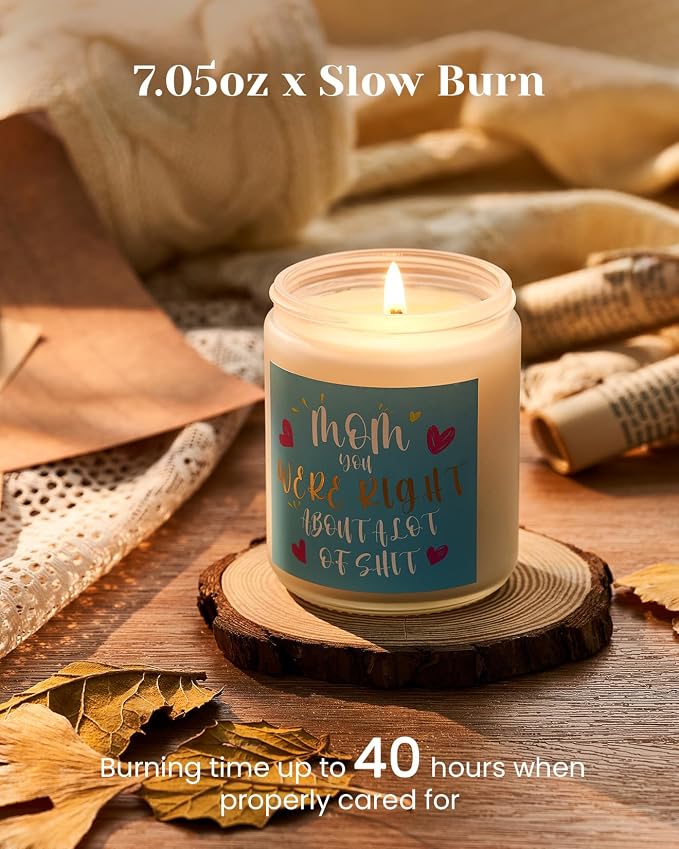 M&SENSE Mom You were Right Scented Candle, Thanksgiving Day Gift for Mother from Daughter Son, Presents for Christmas, Gag Gitfs for Step Mother