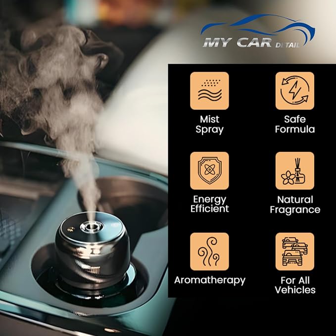 Smart Air Freshener, MyPerfume Car Diffuser – USB Aromatherapy Essential Oil Humidifier, Mini Portable Scent Diffuser for Car, Home & Office – Mychance 160ml