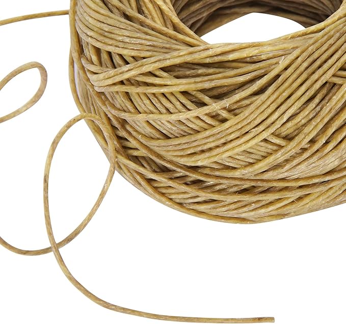 CHEFBEE 200 FT Organic Hemp Wick, Well Coated Natural Beeswax for Hemp Wick Lighter or Candle Making, Slow Burn, No Dripping, Standard Size(1.1mm)