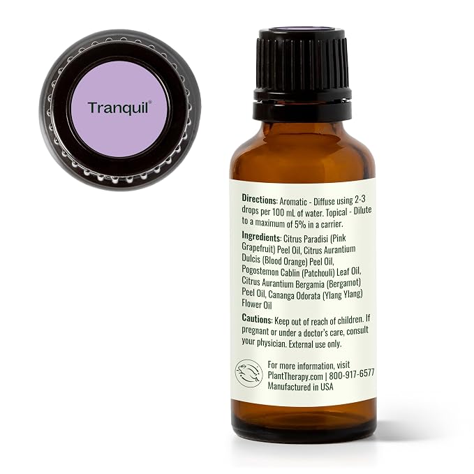 Plant Therapy Tranquil Essential Oil Blend, 30 mL (1 oz), 100% Pure, Undiluted, Natural Aromatherapy, Excellent for Meditation and Relaxation
