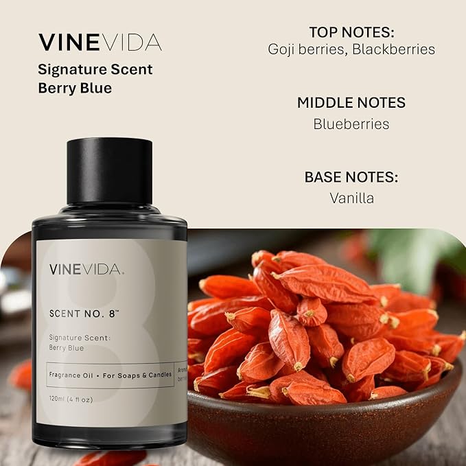 VINEVIDA [4oz] Berry Blue - Fragrance Oil for Candle & Soap Making - Made in USA
