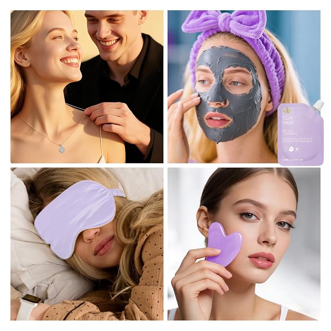 25 Pcs Mother's Day Gift, Lavender Bath & Body Gift Basket Set for Women, Hydrating Skin Care Set, Self Care Home Spa Gifts, Cosmetic Bag, Necklace, Christmas, Birthday, Anniversary, Wife