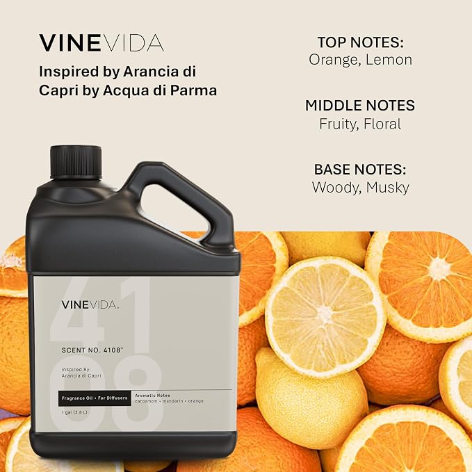 VINEVIDA [128 Oz] Inspired by: Arancia di Capri; Diffuser Oil Refill | Premium Scent Diffuser Oil for Home | Non-Toxic Fragrance