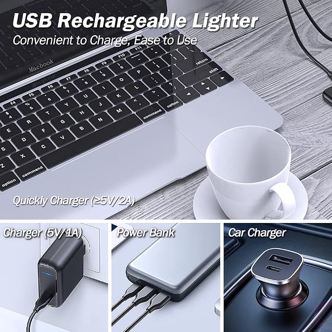 Electric Lighter, Arc Windproof Flameless Plasma Lighter, Long Stick with Rope and Ring, Perfect for Candle BBQ Camping Kitchen Stove, White