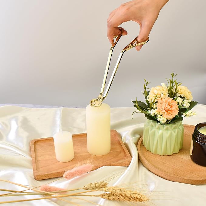 Candle Wick Trimmer, Wick Cutter Scissor Reaches, Deep Into Prevent Soot Buildup Candle Accessories (Gold)