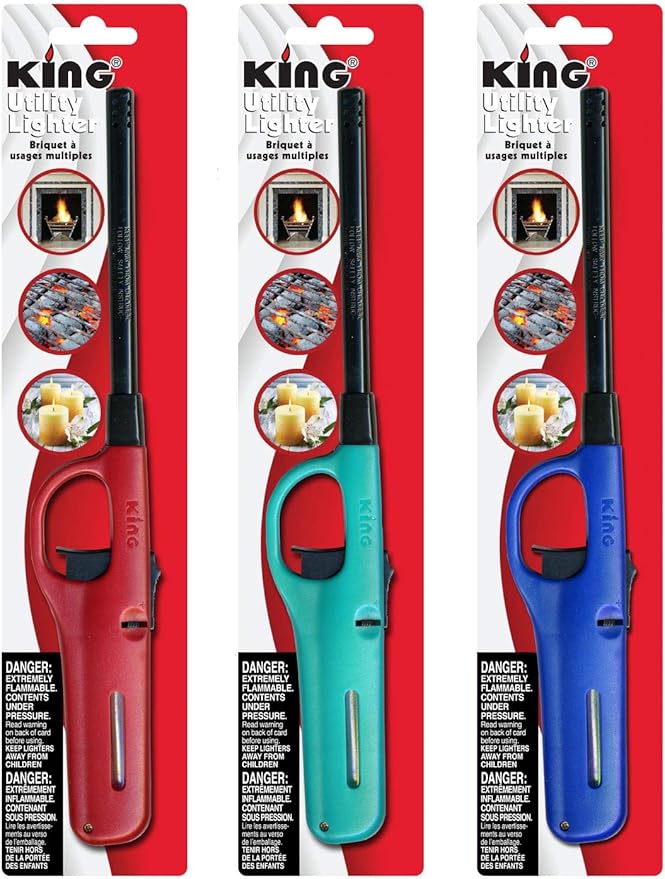 Mango Kingdom 3 Pack King BKOU172 Multi Utility Lighter Assorted Colors