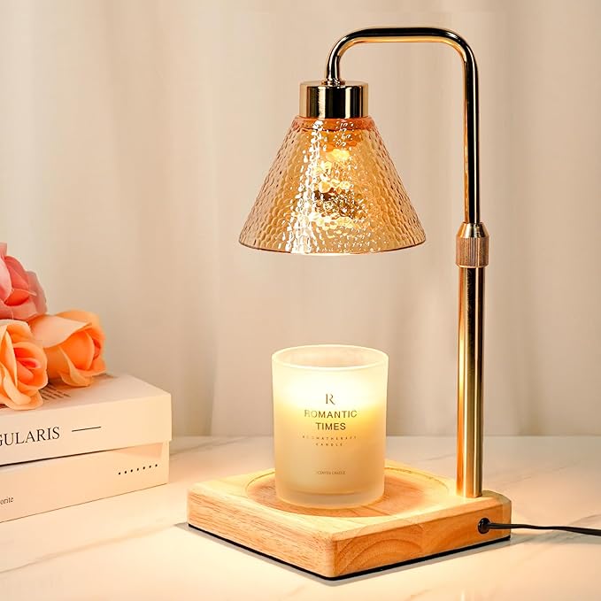 Funistree Modern Candle Warmer Lamp, Dimmable Candle Lamp Warmer with Timer, Mothers Day Birthday Gifts for Women Who Have Everything, Adjustable Men's Candle Lamp, Cozy Living Room Bedroom Decor