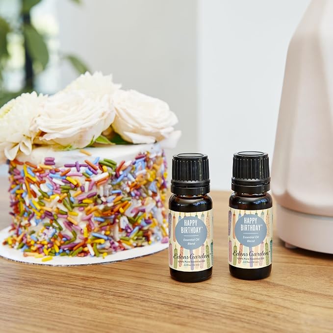 Edens Garden Happy Birthday Essential Oil Blend – Celebration Gift, 100% Pure Undiluted Aromatherapy for Parties, Birthdays & Natural Wellness – 10 ml (.33 fl oz)