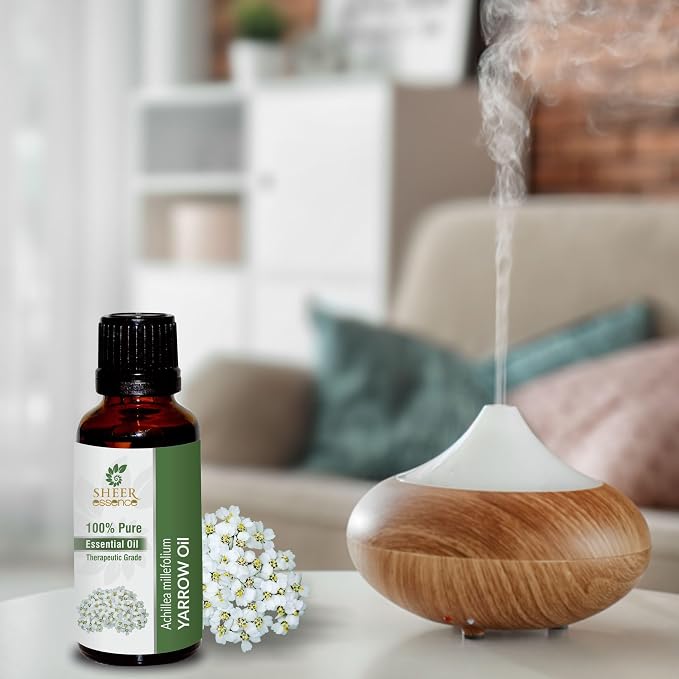 Yarrow Oil -(Achillea Millefolium)- Essential Oil 100% Pure Natural Undiluted Uncut Therapeutic Grade Oil 0.16 Fl.OZ
