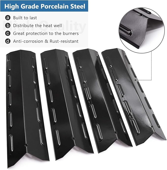 Criditpid Grill Replacement Parts for Kenmore 146.47223610, 146.16132110, 146.16142210, 146.23673310, Porcelain Steel Heat Tent Plate Shields Replacement Parts for Kenmore 6 Burner Gas Grill Models.
