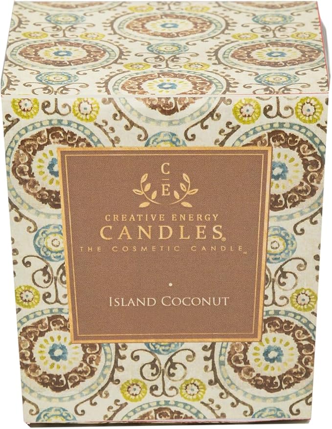 Lotion Candle - Island Coconut (6 Ounce) | Scented Massage Candles for Self Care, Soy Wax Candle with Essential Oil Blends, Coconut Oil, and Vitamin E