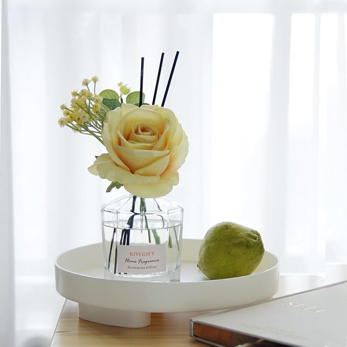 Reed Diffuser Set,8.4 fl oz Scent Diffuser with 6 Reed Sticks, Home Fragrance,Up to120 Day Long Lasting Scent, Reed Diffuser for Bathroom,Shelf Decor (Pear Freesia)