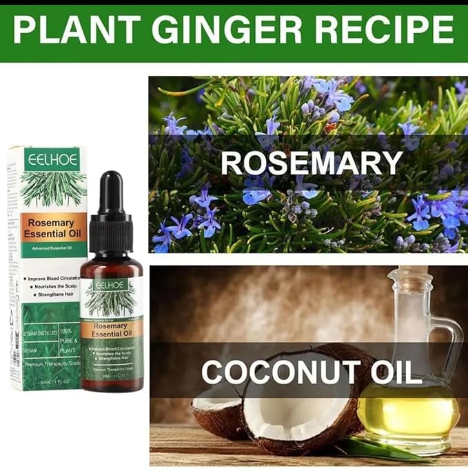 EELHOE Rosemary Hair Essential Oil. 60ml., 1 Fl Oz (Pack of 1), White