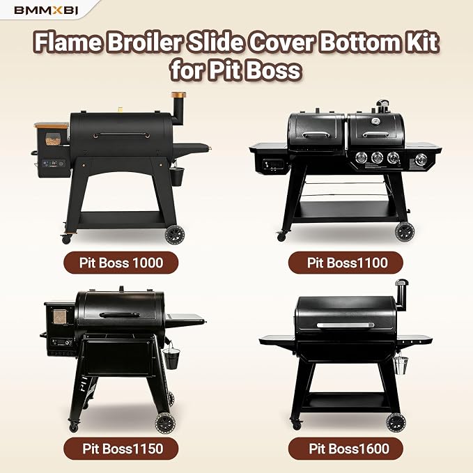 Flame Broiler Slide Cover Bottom Kit, Replacement for Pit Boss PB1000, PB1100, PB1150, PB1600 Series Pellet Grill,for Pit Boss Smoker Grill Replacement Parts PB1100PS1, PB1100PS1-W007