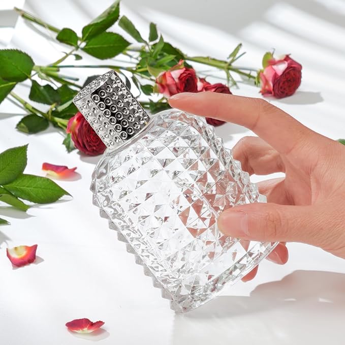100ml/3.4 Oz Glass Spray Bottle Perfume Atomizer,Empty Travel Refillable Perfume Spray Bottle with 3 Kinds of Dispenser (A1)