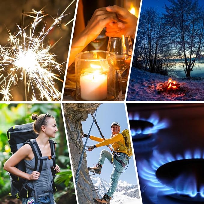 LcFun USB C Rechargeable Electric Lighter, Waterproof Plasma Lighters with LED Battery Display, Windproof Long Arc Lighters for Candle, Camping, Hiking, Outdoor Survival Gadgets for Men