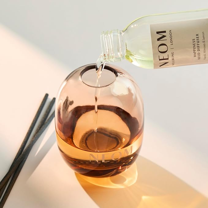 NEOM Happiness Reed Diffuser Refill, 100ml | Neroli, Mimosa & Lemon I Lasts 12 Weeks I Pure Essential Oils I 100% Natural