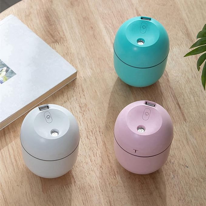 2X Air Humidifier USB Small 220Ml Mini Portable Cool Mist Diffuser for Bedroom Office Desk Car Aroma Atomizer,White