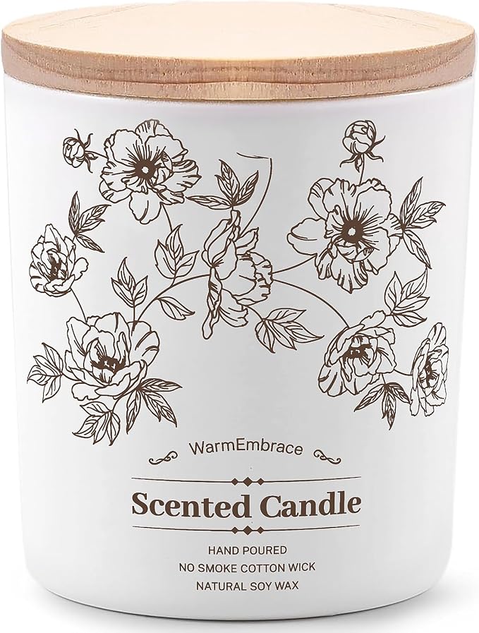 Deluxe Scented Candle for Women & Men, Vanilla Coconut Soy Wax Candle, 9.2 Oz Jar Candle for Home, Scented-80 Hour Long Lasting Burning, Suitable Present for Mom