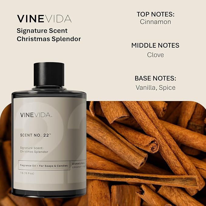 VINEVIDA [16oz] Christmas Splendor Fragrance Oil for Soap Making Scents for Candle Making, Perfume Oils, Soy Candles, Home Scents Oil Diffusers, Bath Scent Bomb Oils, Linen Spray Lotions Car Freshies