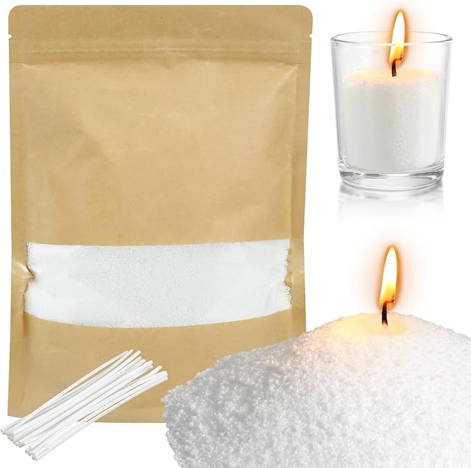 ZQSSmlied 1.1LB Jasmine Scented Candle Sand with Wicks, Candle Wax for DIY Candles Making, Refillable Beaded Wax Non-Toxic Sand Beaded Waxs Customized Making for Home Decoration Wedding Party