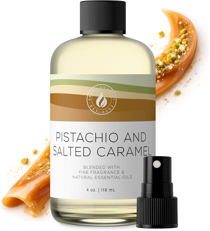Aroma Country Pistachio & Salted Caramel Diffuser Oil - Luxury Dessert-Inspired Fragrance Oil, Home Aroma for Diffusers & Room Spray - Premium Aromatherapy Oils & Home Scent (4 Fl Oz)