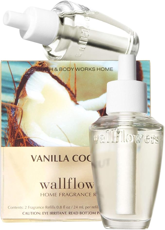 Bath and Body Works New Look! Vanilla Coconut Wallflowers 2-Pack Refills