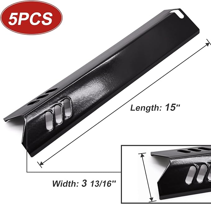 Bigbox Grill Heat Shield Plate for Backyard Grill BY13-101-001-12, BY13-101-001-13, GBC1460W, GBC1461W, 15 inch Burner Cover for Dyna-Glo DGF510SBP, DGF493BNP, Uniflame, BHG Grill (5 Packs)