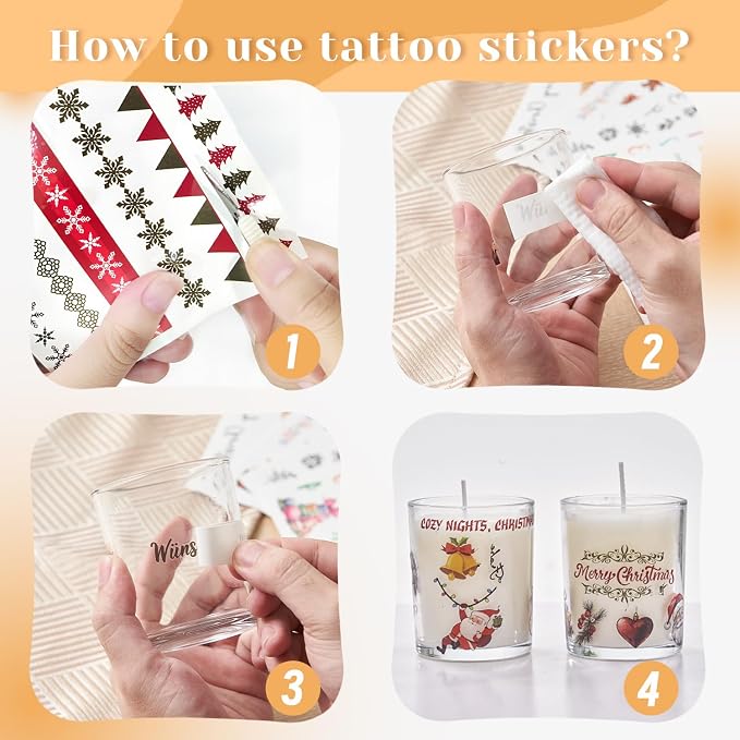 Candle Making Kit with Spinning Holder and Candle Tattoos Stickers, DIY Scented Candle Maker Set for Adult Glass Jars with Electric Wax Melter Pot, Essential Oil