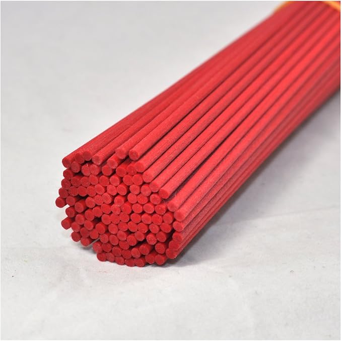 100 Pieces Fiber Reed Diffuser Replacement Refill Sticks (8" x 3mm, Red)