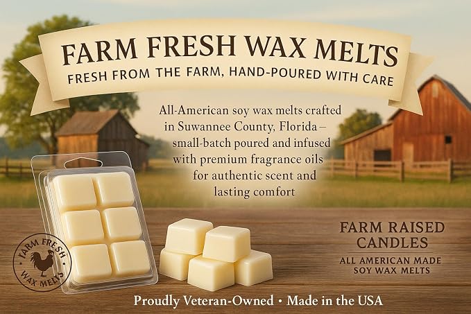 Luxury 5 Pack Soy Wax Melts – Fresh from the Farm Wax Cubes for Warmers – 5 Hotel & Spa Scents – Farm Fresh Wax Melts – Hand Poured in USA