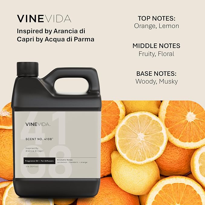 VINEVIDA [32 Oz] Inspired by: Arancia di Capri; Diffuser Oil Refill | Premium Scent Diffuser Oil for Home | Non-Toxic Fragrance