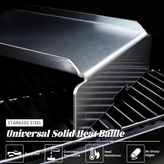 Heat Baffle for Pit Boss, Upgraed 8 Gauge Steel Heat Diffuser Shield Baffle Deflector for Pit Boss Pellet Smoker Grill Replacement Parts Pitboss Accessory Under Flame Broiler Tamer Tray Plate
