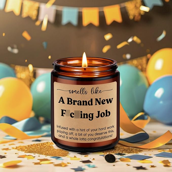 LEADO Scented Candle, New Job Gifts for Women, Men - Congratulations Gifts, Leaving Work, Promotion Present for Women, Friend, Boss - Congrats on New Job, Funny Presents for Coworker Leaving