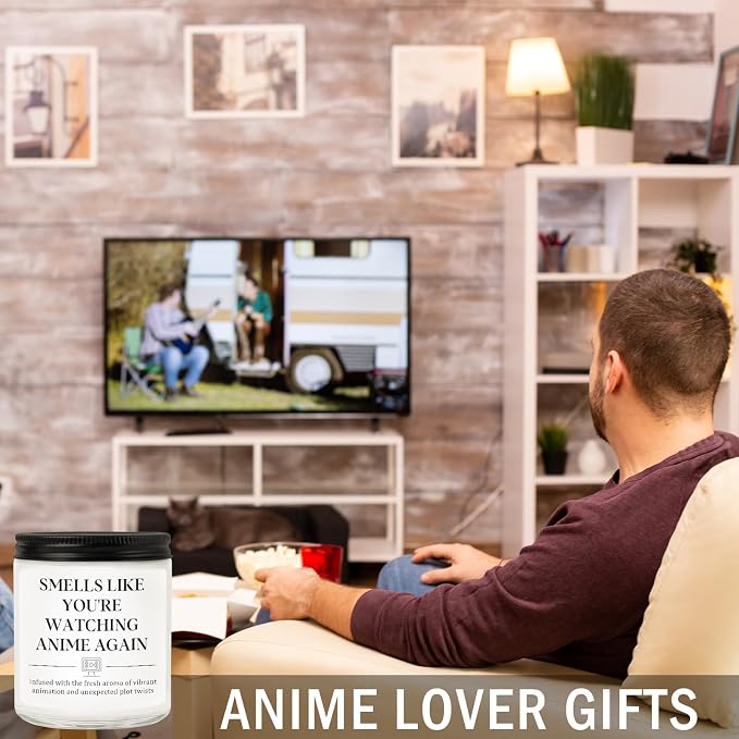 Anime Gifts for Men & Women - Funny Weeb Candle - Best Anime Lover Gifts for Teen Boys, Girls & Otaku - Cool Anime’s Gift for Husband, Boyfriend or Birthdays, Soy Wax Lavender Scented Candle