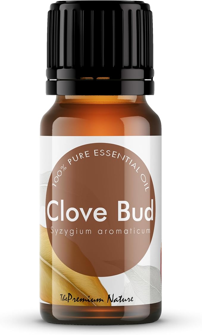 Clove Essential Oil for Teeth, Gums & Oral Care | Spicy, Earthy Scent | 100% Natural | for Hair, Skin & Candle Making, 0.34 fl oz