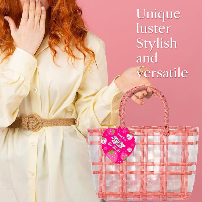 Spa kit Unique Gifts Basket for Women, Rose Bath and Body Gift, Birthday Gifts Skin Care Set, Self Care Pampering Kit Teen Girls Tote Bag Home Spa, Comb, Birthday, Mother Day, Bridal Shower
