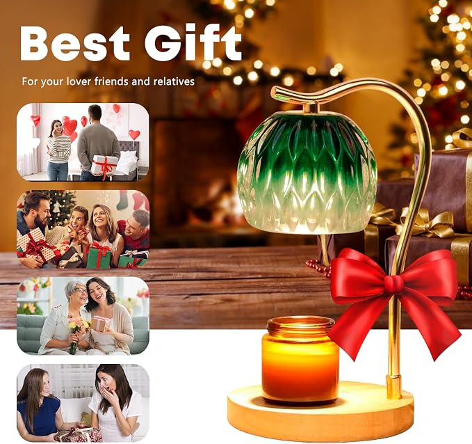 GEEZO Fragrance Candle Warmer Lamp，Electric Candle Warmer with Timer & Dimmer，Mom Christmas Birthday Gifts for Women, House Warming Gifts New Home Bedroom Decor