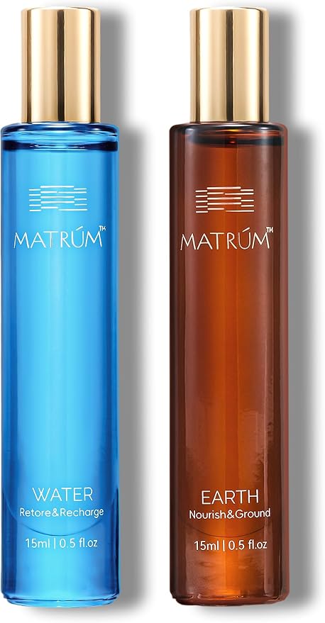 Essential Oil Roll-On Ritual Duo for Sleep & Grounding Calm, Botanical Aromatherapy Gift Set with Water and Earth Blends, 2 x 15ml