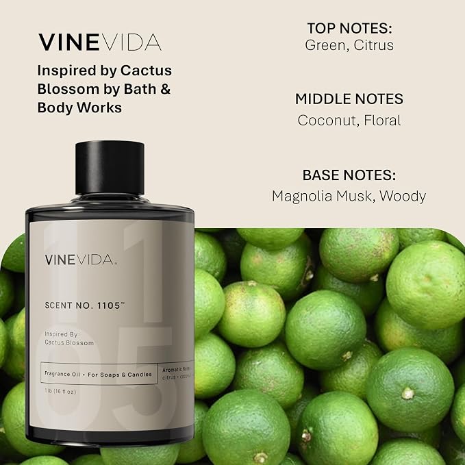 VINEVIDA [16oz] Cactus Blossom Fragrance Oil for Candle Making and Soap Making - Premium Candle Scents for Soy Candles