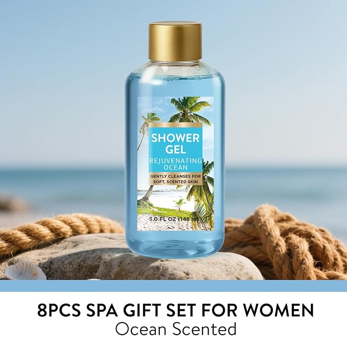 Spa Luxetique Gifts for Women 8pcs Refreshing Ocean Gift Set for Women Bath and Body Works Gift Set Spa Gifts for Womens Get Well Birthday Gifts for Womens Wife Girlfriend Grandma