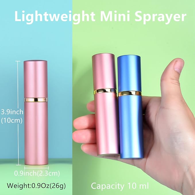 5 Pcs Travel Size Perfume Atomizer, 10ml/0.34oz Refill Bottle Mini Cologne Spray Bottle Refillable Perfume Bottle for Travel and Party with Tool